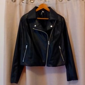 Faux Leather Jacket Vegan H&M Moto Jacket XL NWOT